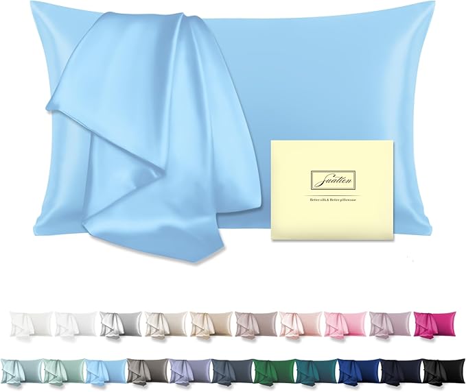Mulberry Silk Pillow Cases for Hair and Skin Queen Size Silk Pillowcase by Suatien