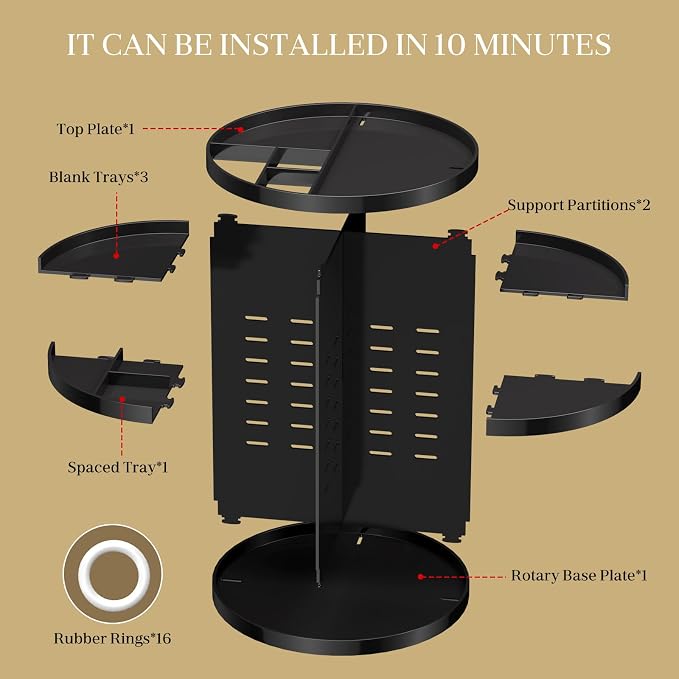 Makeup Organizer 360 rotating, Adjustable Skincare Organizers - Image 5