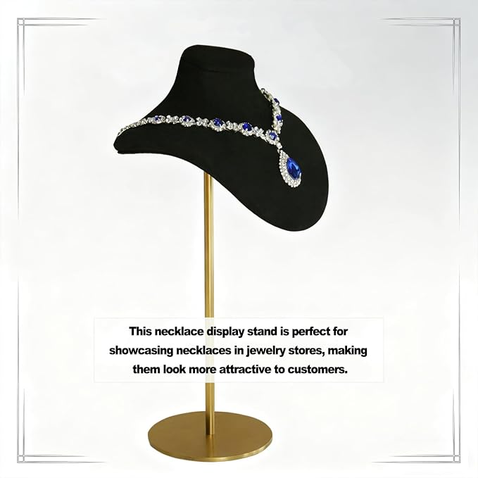Necklace Display Stand For Selling Velvet Chain Jewelry Bust Holder Organizer - Image 6