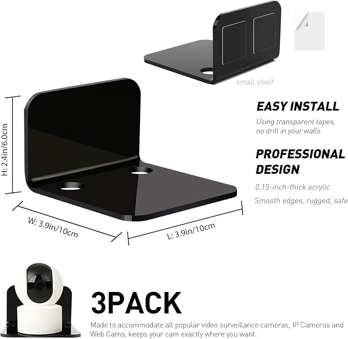 OAPRIRE Acrylic Floating Wall Shelves Set of 3, Drill Free with10 Piece Strong - Image 2