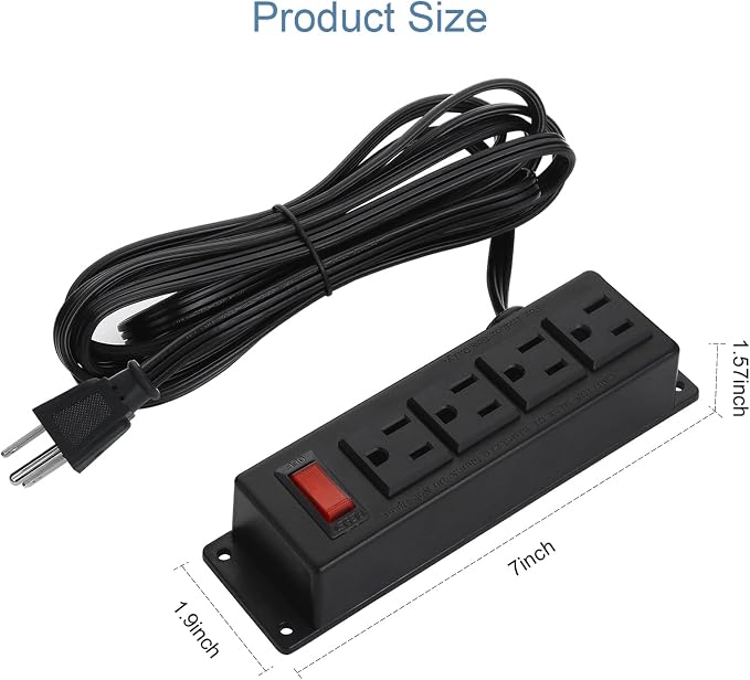Wall Mount Power Outlet Strip, 4 Outlet Mountable Power Strip - Image 3