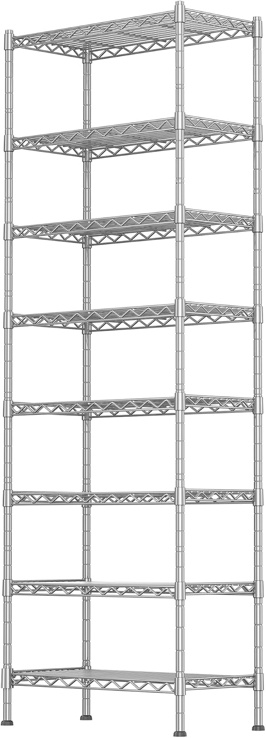 GIOTORENT 8-Wire Garage Shelving Storage Shelves, Kitchen Storage