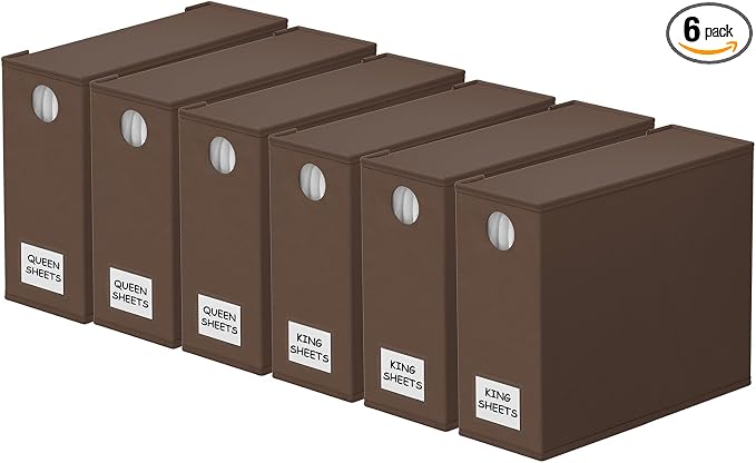 SpaceAid 6 Pack Bed Sheet Organizers and Storage, Foldable Sheet Organizer by SpaceAid