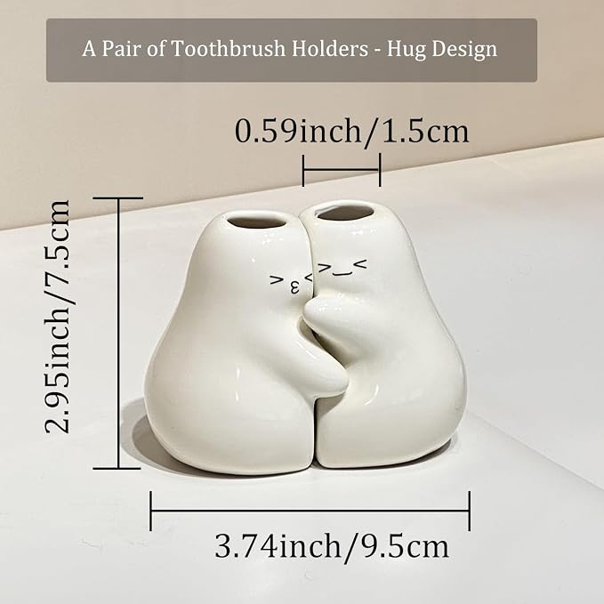 Ceramic Toothbrush Holder for Bathroom, Cute Tooth Brush Holders for Bathroom - Image 3
