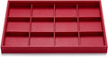 Oirlv Gorgeous Red Leather Jewelry Tray 12 Grid Jewelry Drawer Organizer by Oirlv