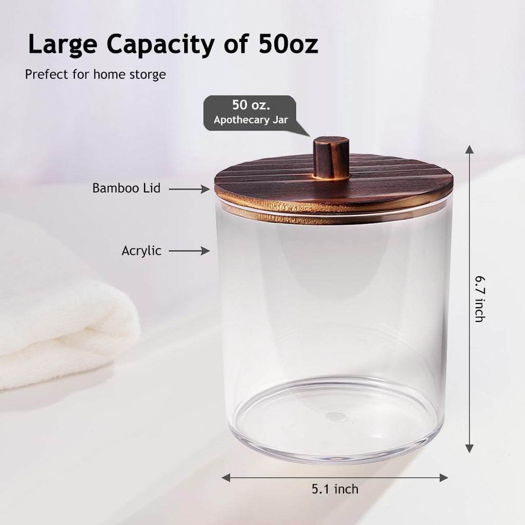 2 Pack 50oz Laundry Pods Container with Dark Wood Lid