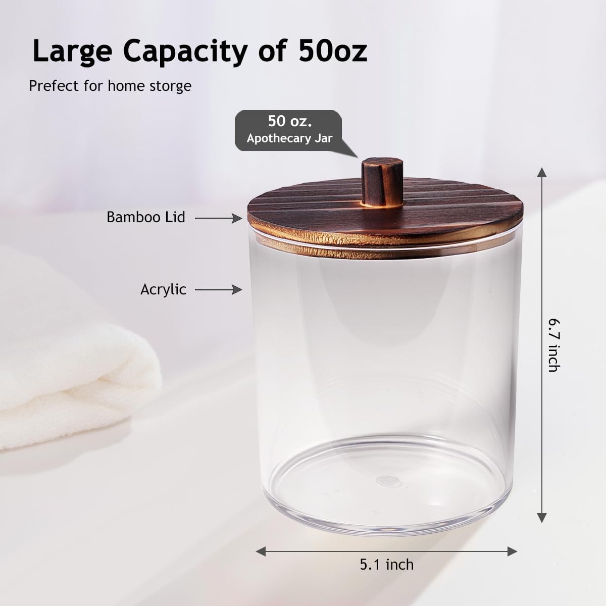 2 Pack 50oz Laundry Pods Container with Dark Wood Lid