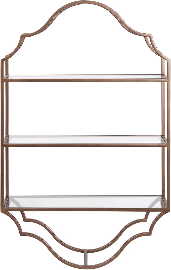 Kate and Laurel Leanna Scalloped Three-Tiered Wall Shelf, Decorative Floating - Image 8