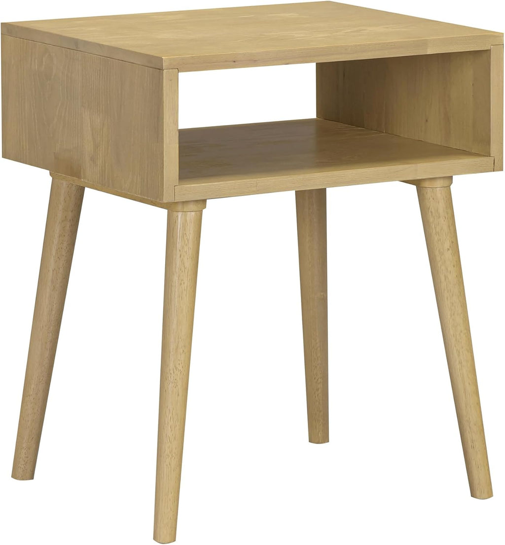Zoe Solid Wood Nightstand, Mid Century Modern Side Table Bedroom