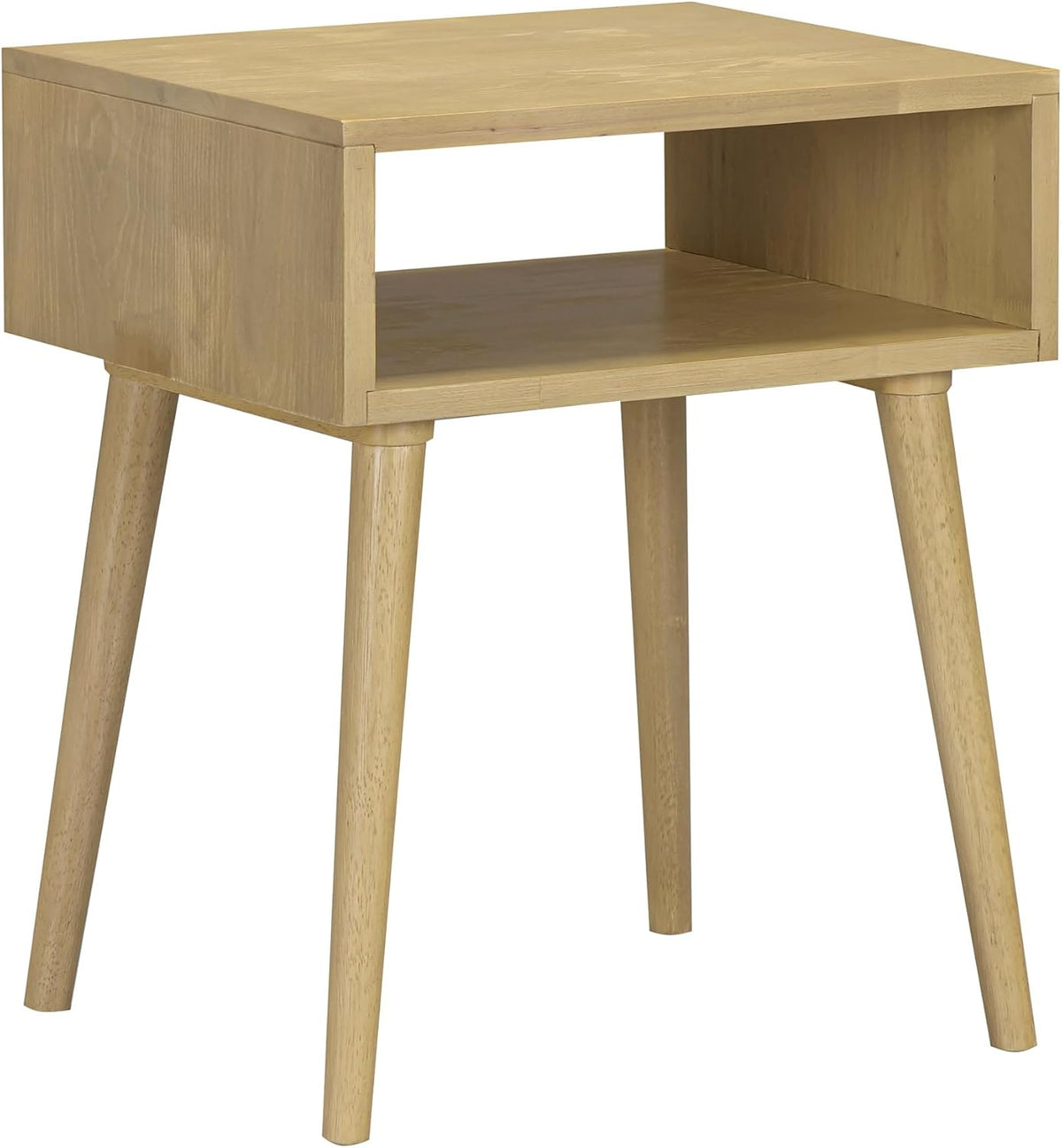 Zoe Solid Wood Nightstand, Mid Century Modern Side Table Bedroom