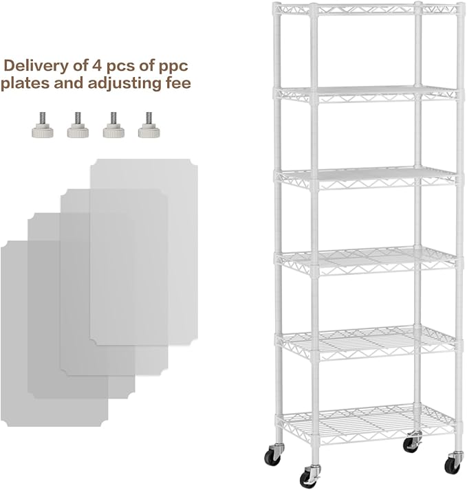 Small 6 Tier Shelf Storage Wire Shelving Unit Metal Shelves Adjustable - Image 4