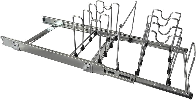 Pots and Pans Pull Out Organizer Under Cabinet, Adjustable Slide Out Pan and - Image 9
