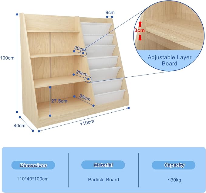 4 Tier Kids Bookshelf Baby Toddler Book Rack Children Bookcase Toy Storage - Image 9