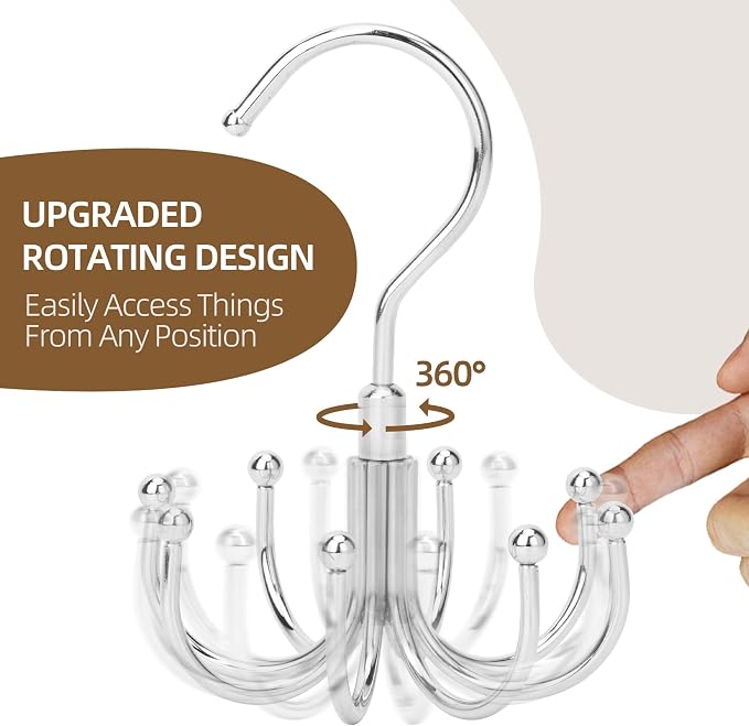 ZEDODIER Belt Hanger, Rotatable Belt Rack Closet Accessories Organizer - Image 2
