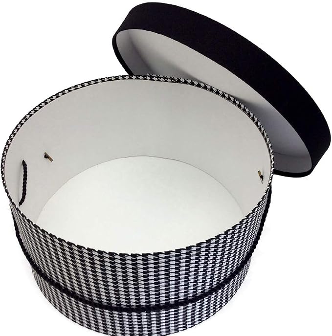 Sarah's Hat Boxes Classic Houndstooth Hat Box – 21.5" x 11.5" Handmade in USA – - Image 4