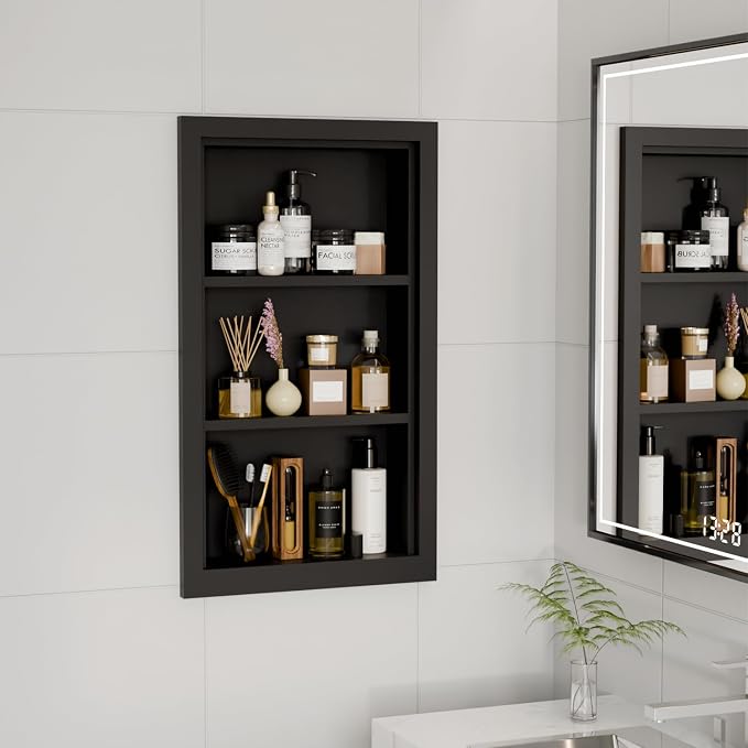 Solid Wood 14 X 24 Recessed Medicine Cabinet, Medicine Cabinet Organizer - Image 3