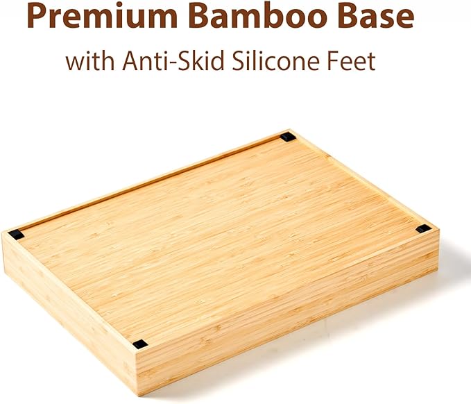 Umilife Large Bamboo Desk Drawer Organizer, Wood Junk Organizer Tray - Image 6