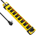 Heavy Duty Power Strip with Individual Switches, 8 Outlets 14 Gauge Industrial by HEZI