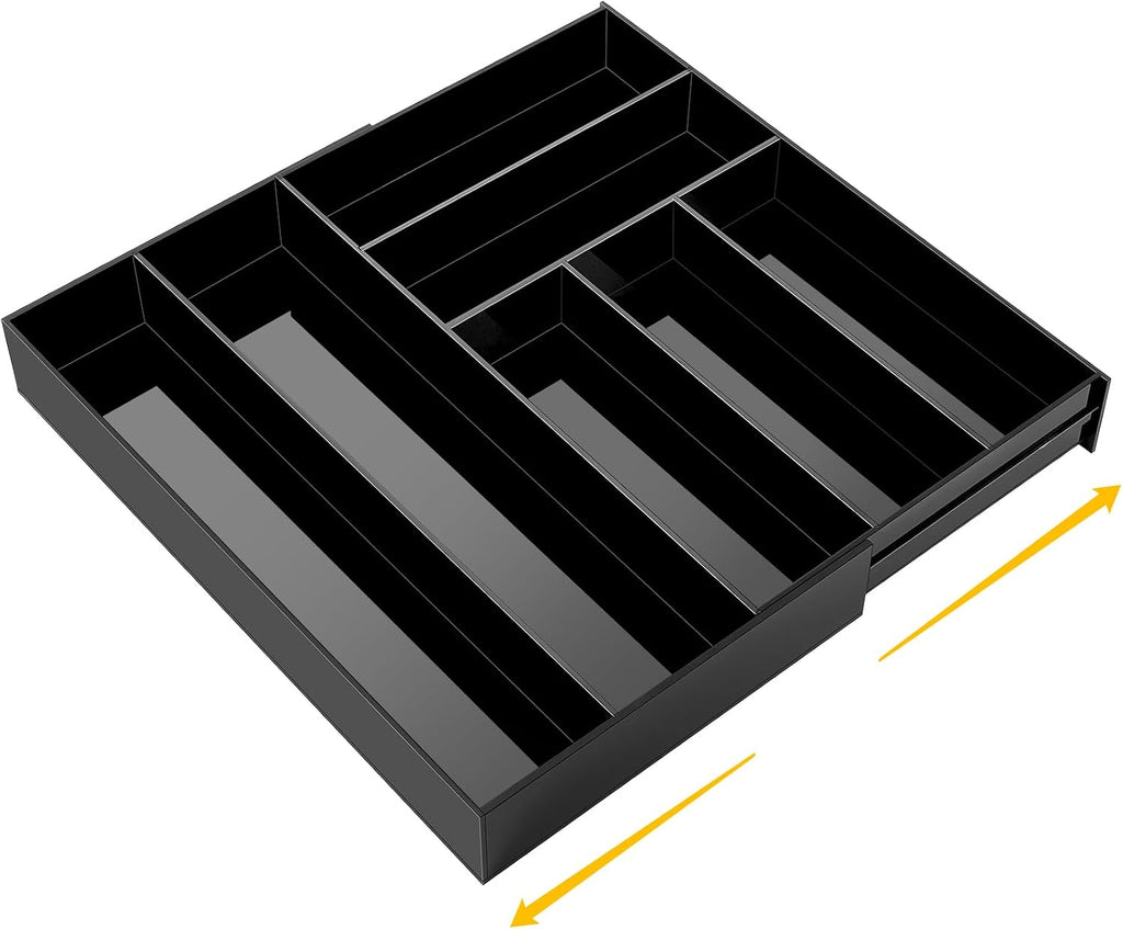 Briwooody Black Acrylic Drawer Organizer Expandable,7