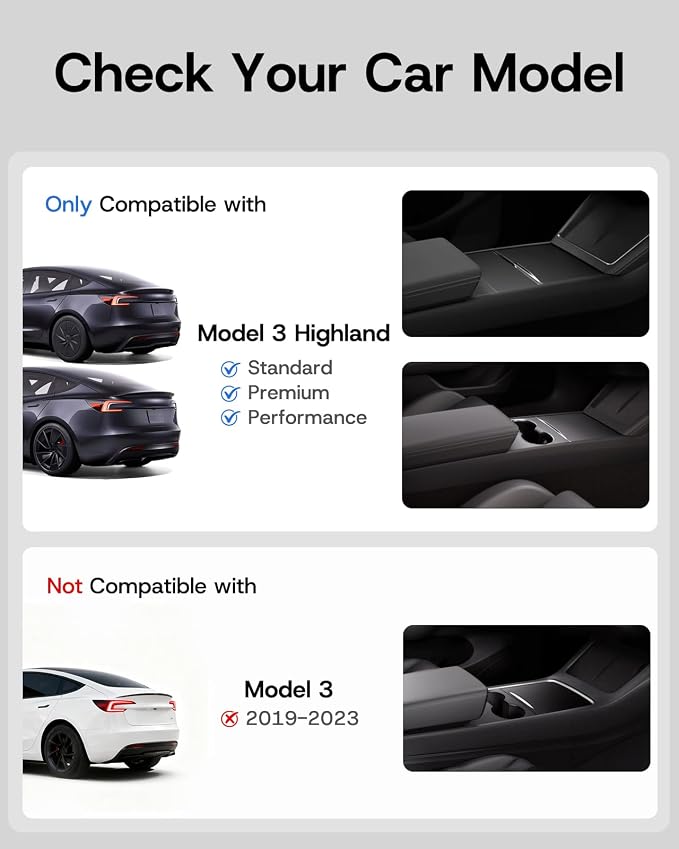 Center Console Organizer Tray for Tesla Model 3 Highland Accessories Hidden - Image 2