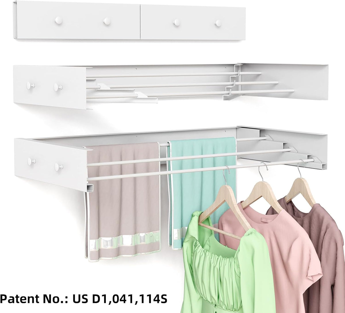 Wall Mounted Drying Rack for Laundry 19.8'', Folding Drying Rack