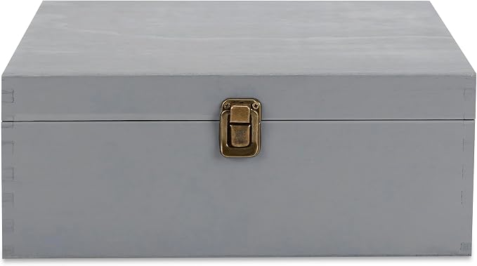 makerflo Large Grey Pine Wood Memory Box - Image 2