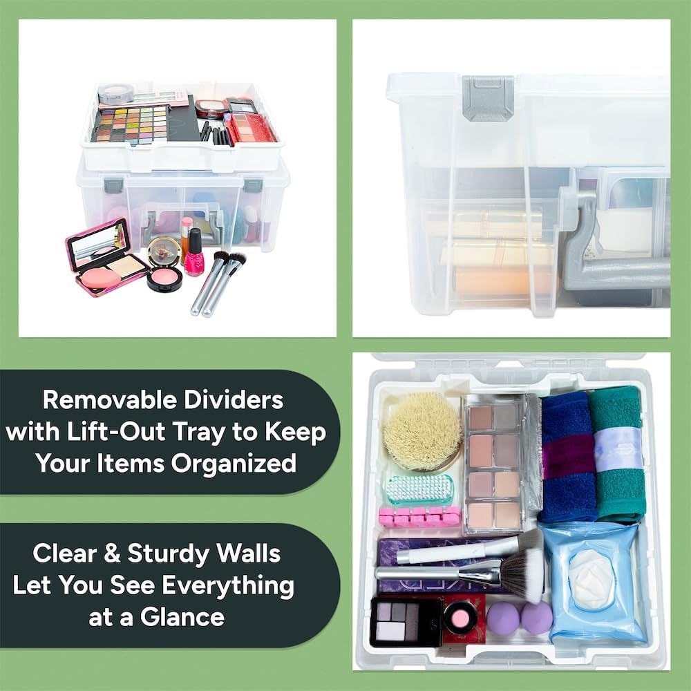 Kept Super Satchel Double Deep with Lift-Out Tray, Clear