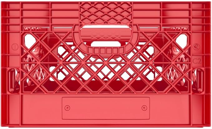 Heavy Duty Plastic Storage Milk Crates, Stackable Utility Organizer Bins - Image 4