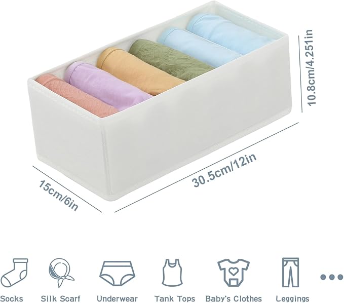 Qozary 3 Pack Sock Underwear Drawer Organizer Dividers, Non-Woven Fabric - Image 7