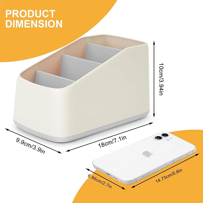 Remote Control Holder with 4 Compartments, TV Remote Caddy/Box/Tray Organizer - Image 7