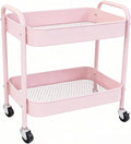 2 Tier Rolling Cart Metal with Wheels Under Desk Storage Cart by Ufriandz