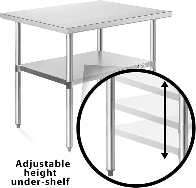 KUTLER Stainless Steel Table 30 x 48 Inches, NSF Heavy Duty Commercial Kitchen - Image 5