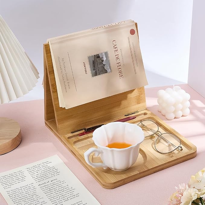 PH PandaHall Wooden Book Stand for Reading Rest Triangle Book Holder - Image 4