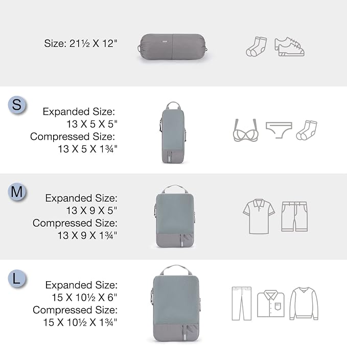 BAGSMART 6 Set /4 Set/2 Set Compression Packing Cubes - Image 2