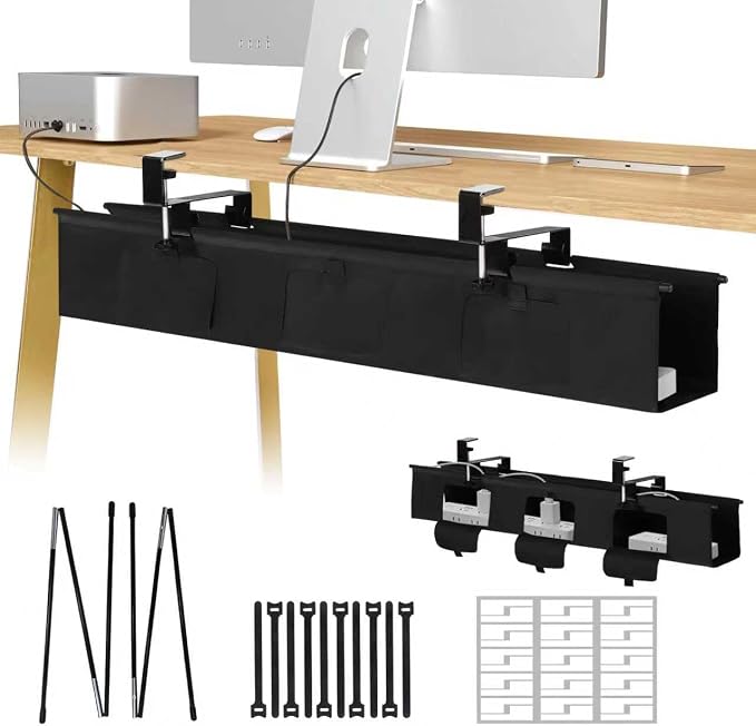 No Drill Under Desk Cable Management Tray by Unknown