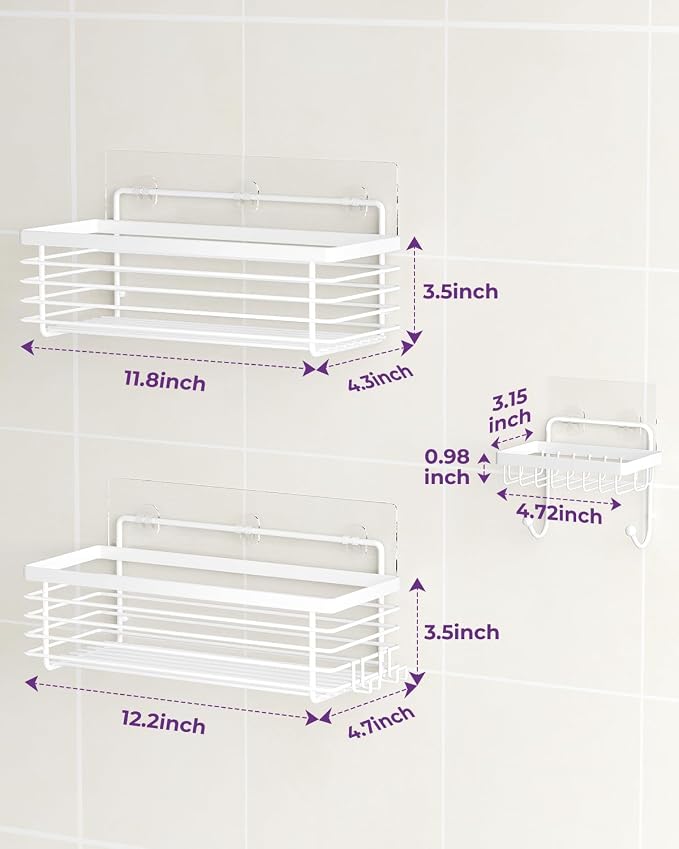 ODesign Shower Caddy 3 Pack SUS304 Stainless Steel-No Drilling-Shower Bathroom - Image 7