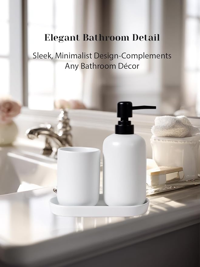 INGOFIN 3 Pcs Ceramic Bathroom Accessory Set - Image 6