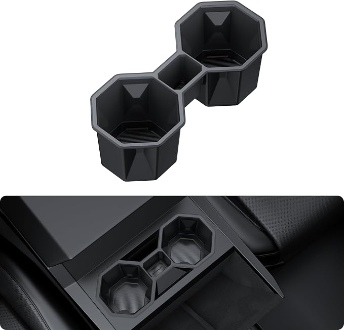 BASENOR 2024 2025 Tesla Cybertruck Center Console Cup Holder Insert Silicone by BASENOR
