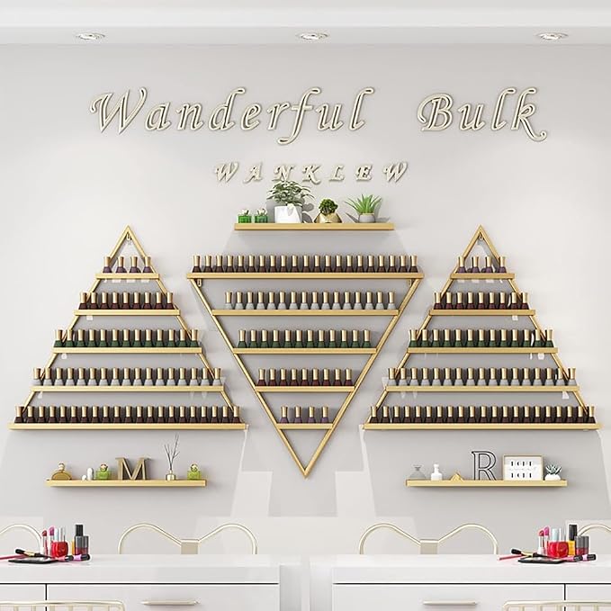 Wall Mounted Shelf Nail Polish Bottle Display Rack, Triangular Essential Oil by Unknown