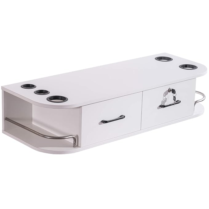 BarberPub Beauty Locking Wall Mount Styling Station, Barber Salon Station by BarberPub
