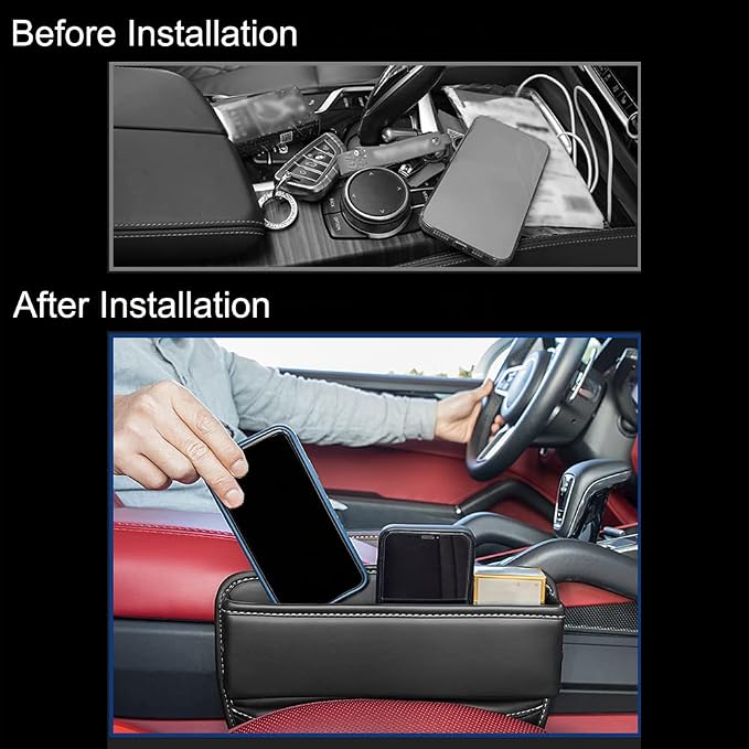 Riloer Car Organizers for Gap Leather Waterproof Car Seat Gap Fillers for Cars - Image 5