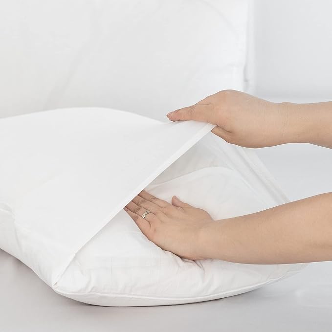 MooMee Bedding Pillowcases Pack of 2 100% Washed Cotton Linen Like Textured - Image 4