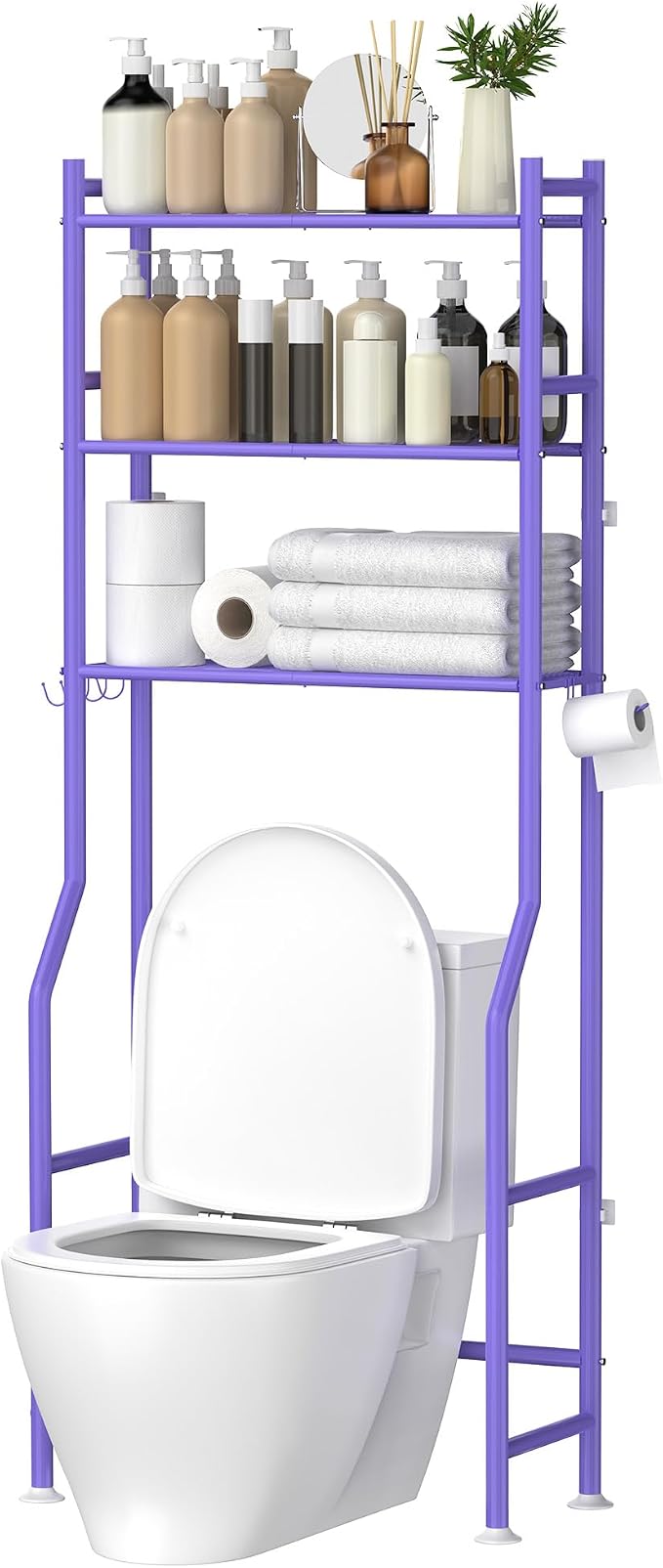 3-Tier Over The Toilet Storage, Space Saver Metal Bathroom Shelves, by QualityHomewareTimlessComfort