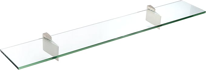 Spancraft Glass R-8x48-Brushed Steel Raven Glass Shelf, Brushed Steel by Spancraft