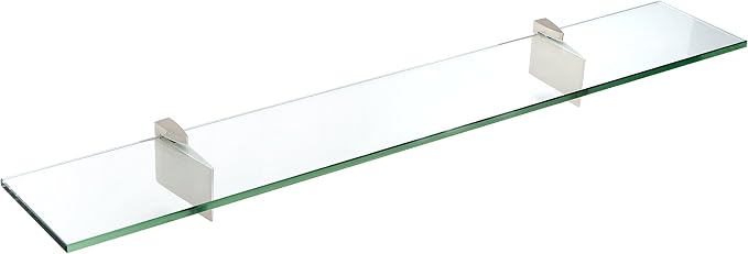 Spancraft Glass R-6x12-Brushed Steel Raven Glass Shelf, Brushed Steel by Spancraft