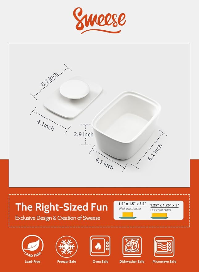 Sweese Extra Large Butter Dish - Image 2