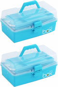 Kinsorcai 2PCS 12'' Three-Layer Clear Art Box Organizer, Multipurpose