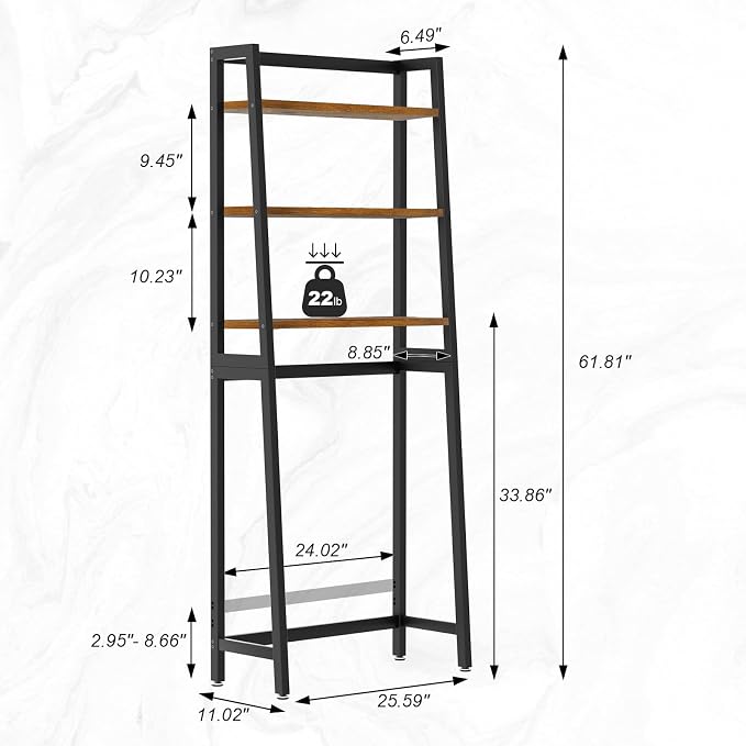VASMIA Over The Toilet Storage Shelf, 3-Tier Bathroom Organizer Over Toilet - Image 3