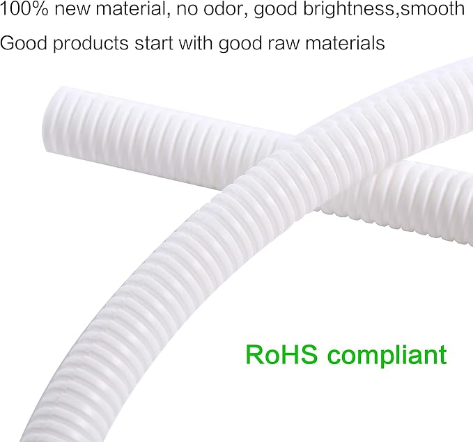 Alex Tech 50ft - 1 inch Split Wire Loom Tubing - White - Image 2