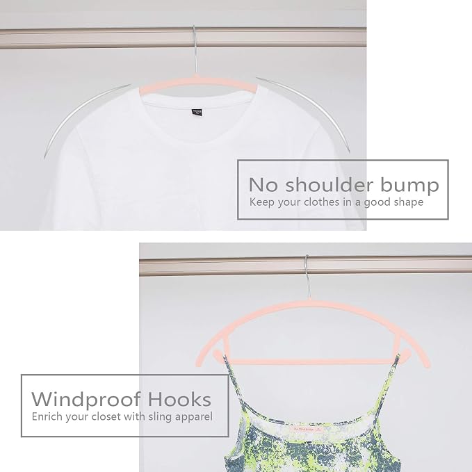 MIZGI Premium Velvet Hangers 50 Pack Heavyduty- Non Slip No Shoulder Bump Suit - Image 4